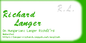 richard langer business card